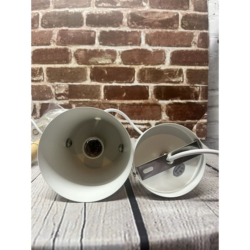 Wall Scone Fixture Industrial Metal White‎ Bedside Vanity Wall Lamp Set of 2 - Picture 5 of 6